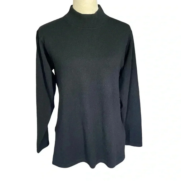 Elizabeth New York Pure Cashmere Turtleneck Black Sweater Women Size XS - Picture 1 of 7